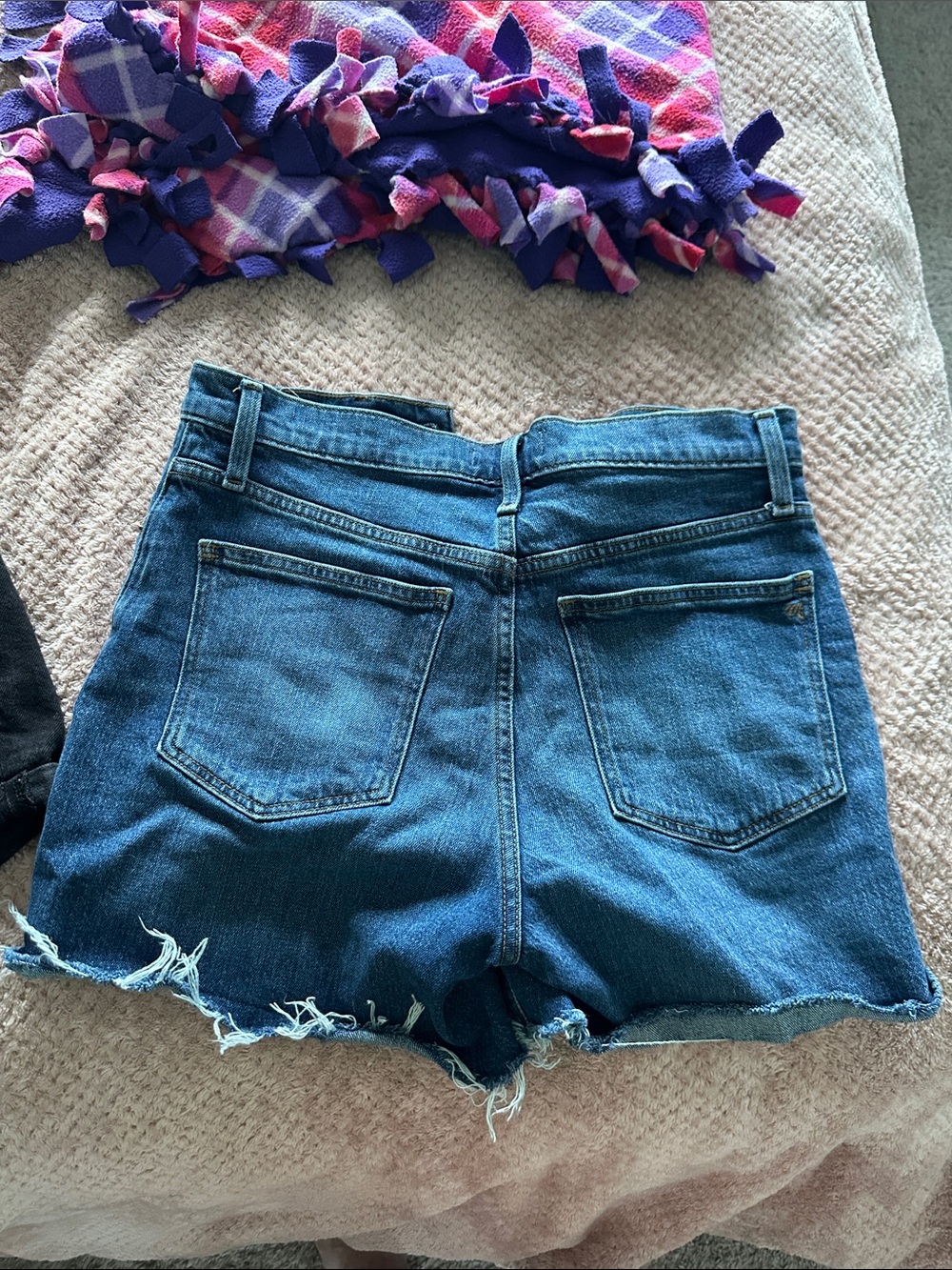 Madewell Blue High-Rise Frayed Hem Denim Shorts - Picture 4 of 4